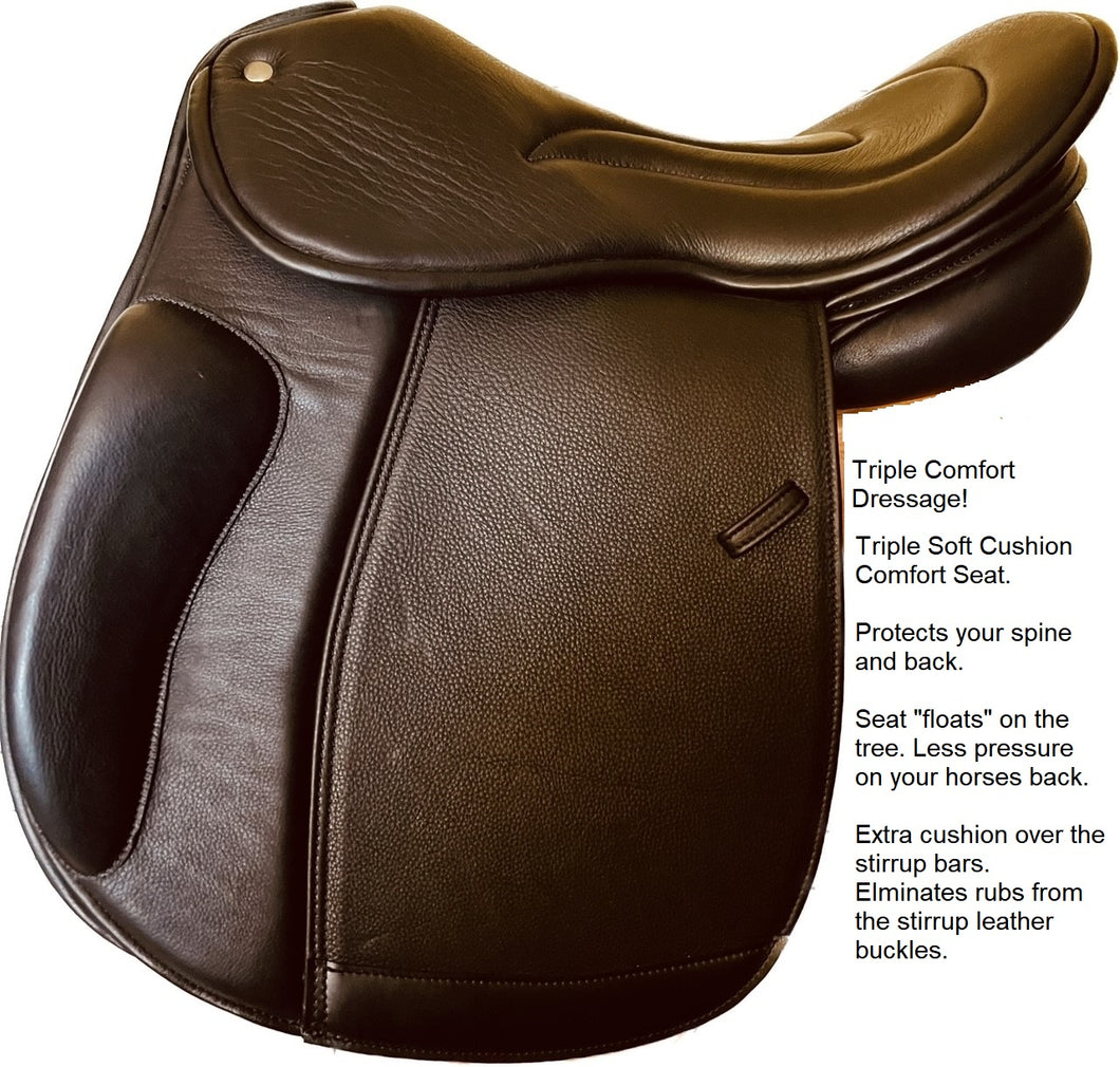 Pegasus Butterfly Triple Soft Comfort Grippy Dressage Saddle! Model #7577